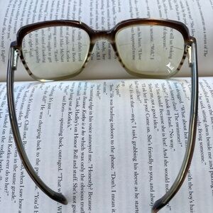 Vintage‎ Square Readers / Bifocal Glasses Brown Hand Polished Frame